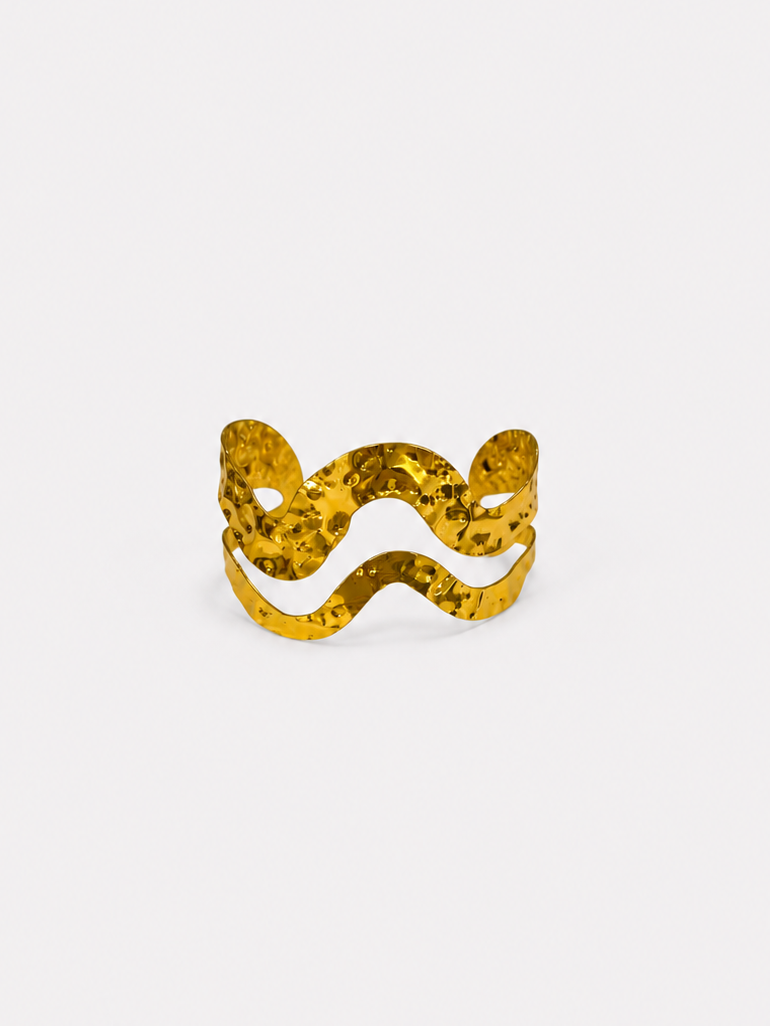 Brazalete onda picada dorado