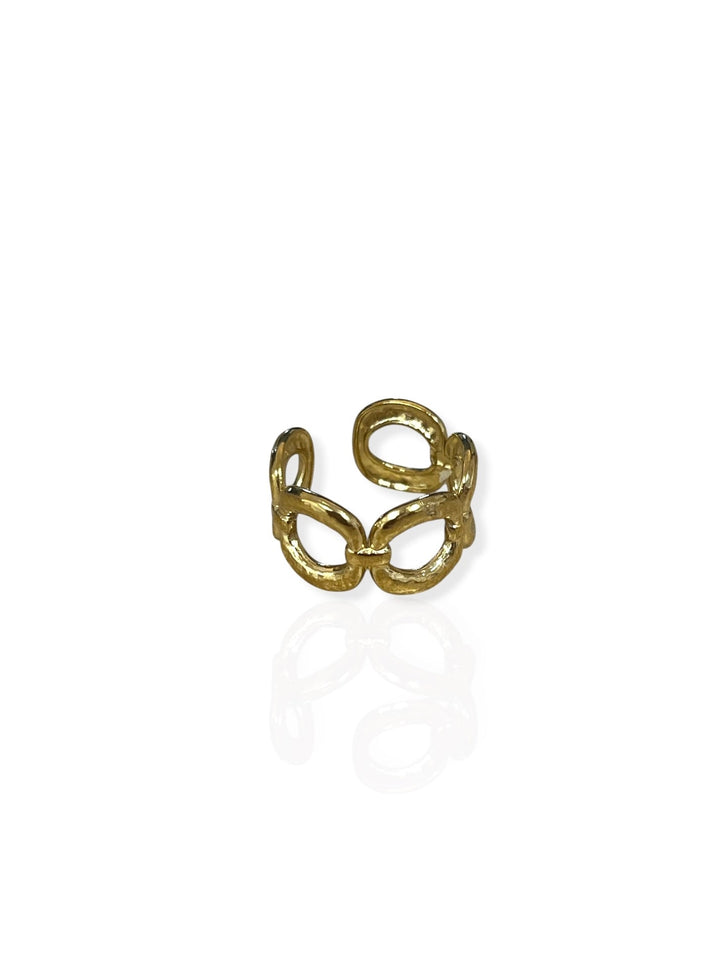 Anillo cadena entrelazada dorado