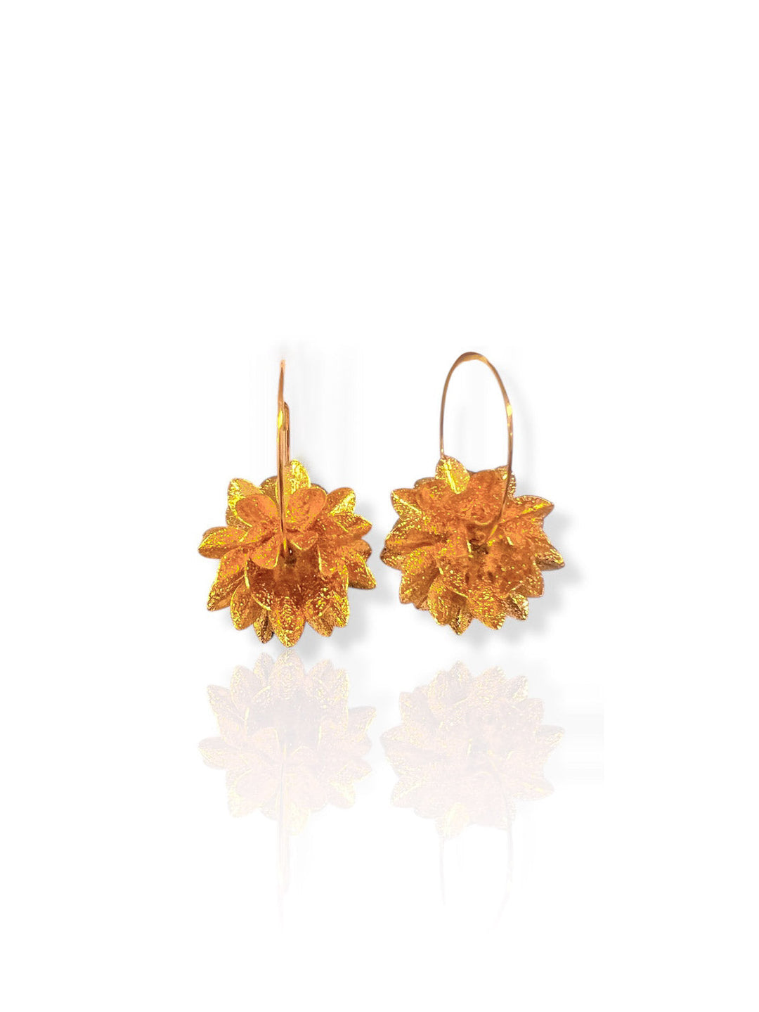 Pendientes flor dorado