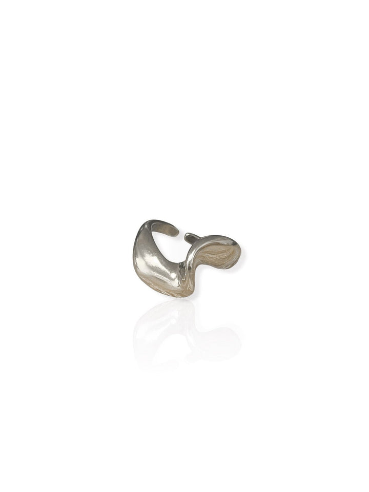 Anillo ola asimétrica plateado