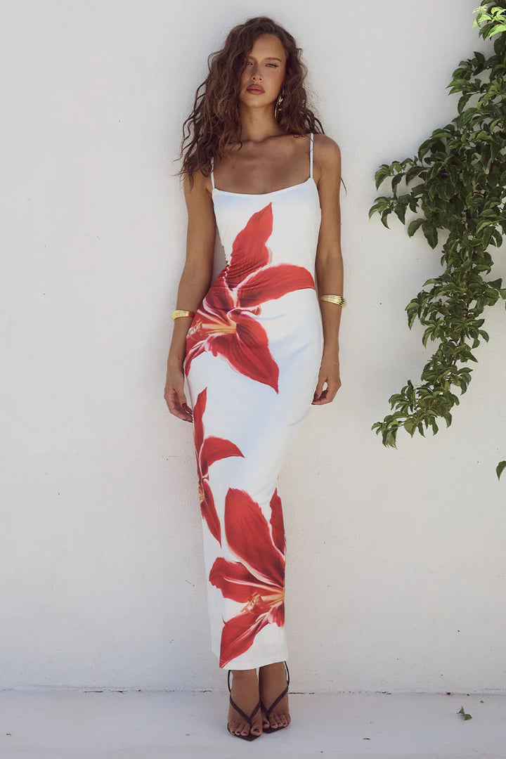 Crimson Lily | Vestido Midi Deia