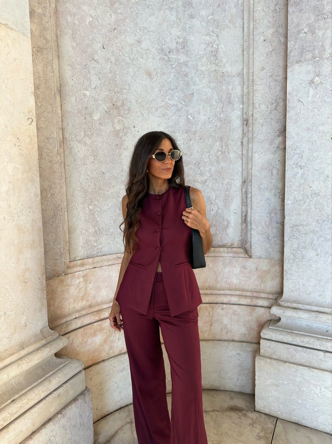 Pantalones Eva en burdeos