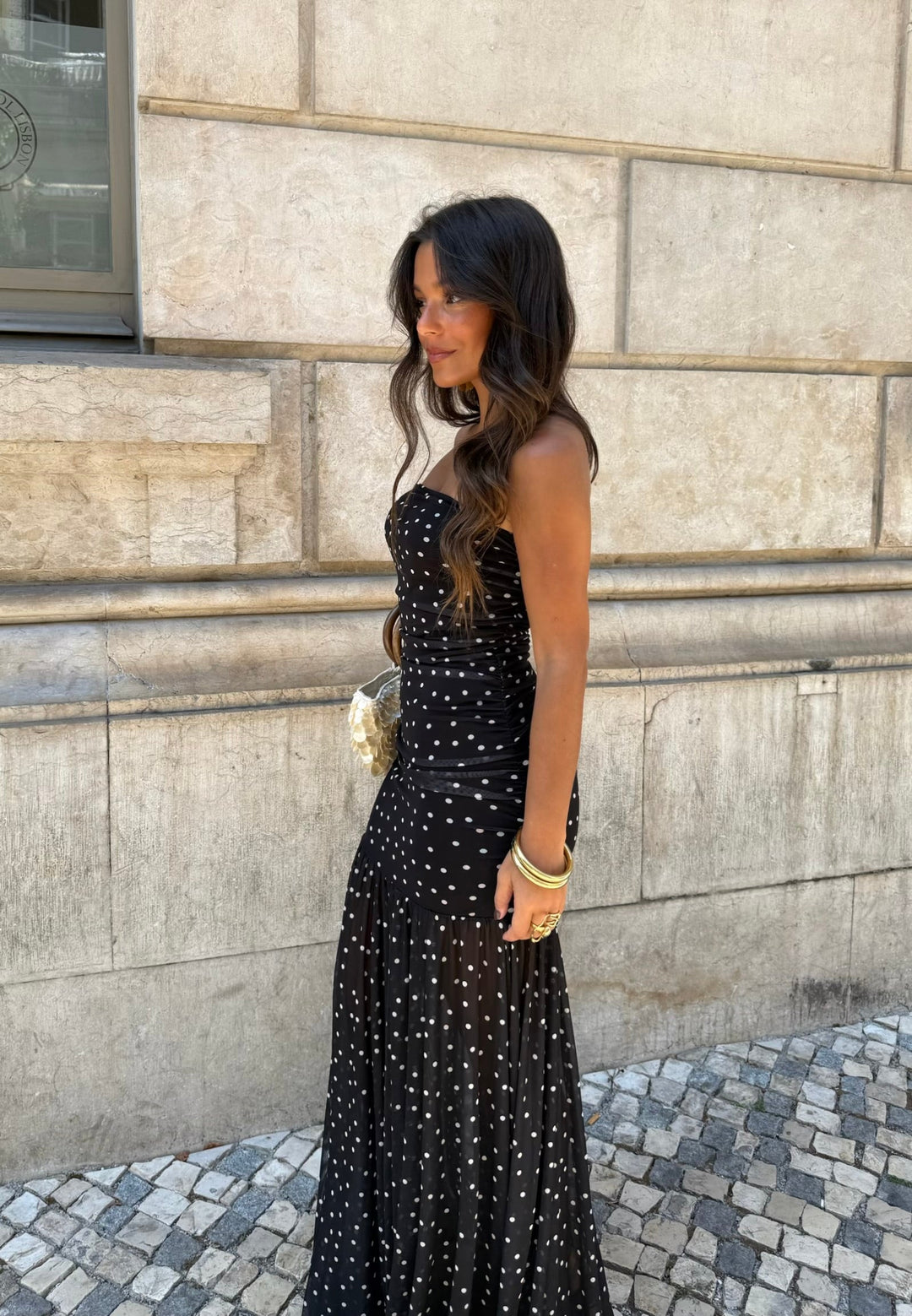 Vestido de lunares en negro
