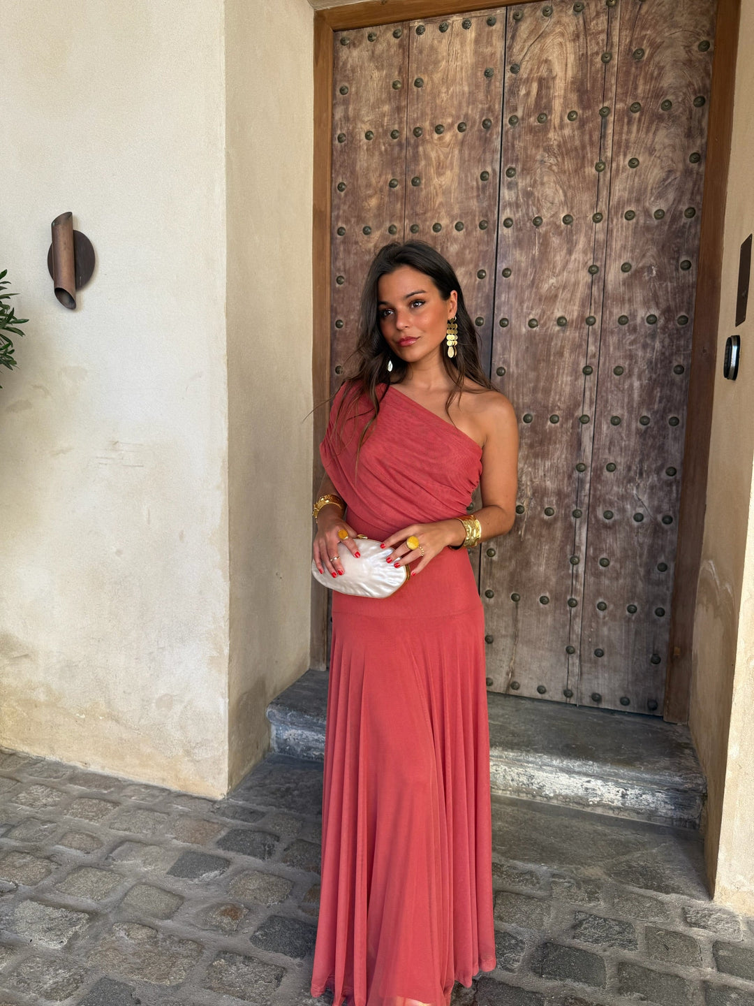 Vestido de Toledo en terracota claro
