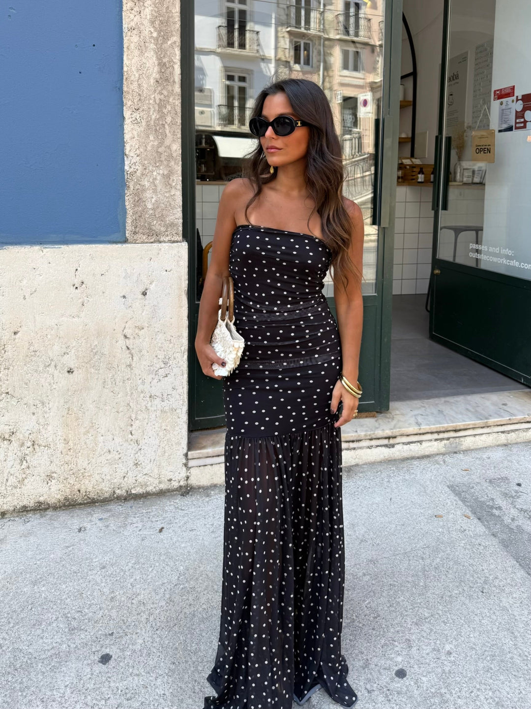 Vestido de lunares en negro