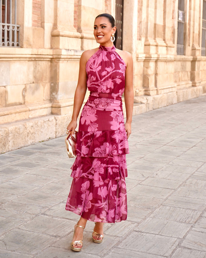 Vestido Carolina Rosa/Burdeos