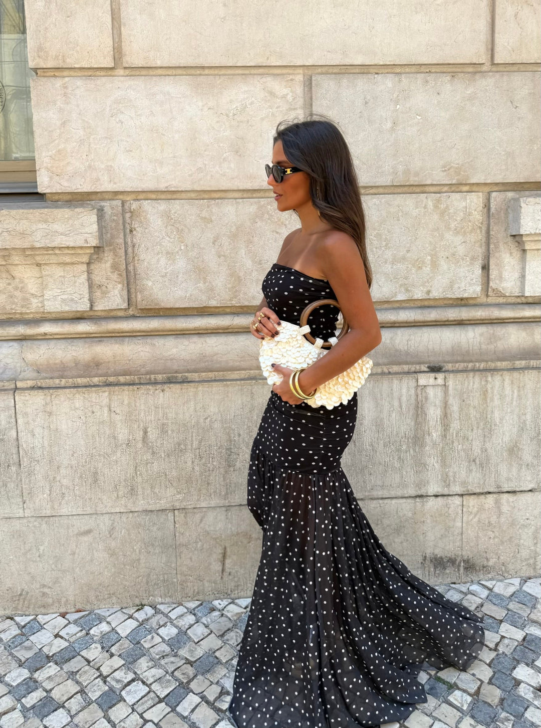 Vestido de lunares en negro