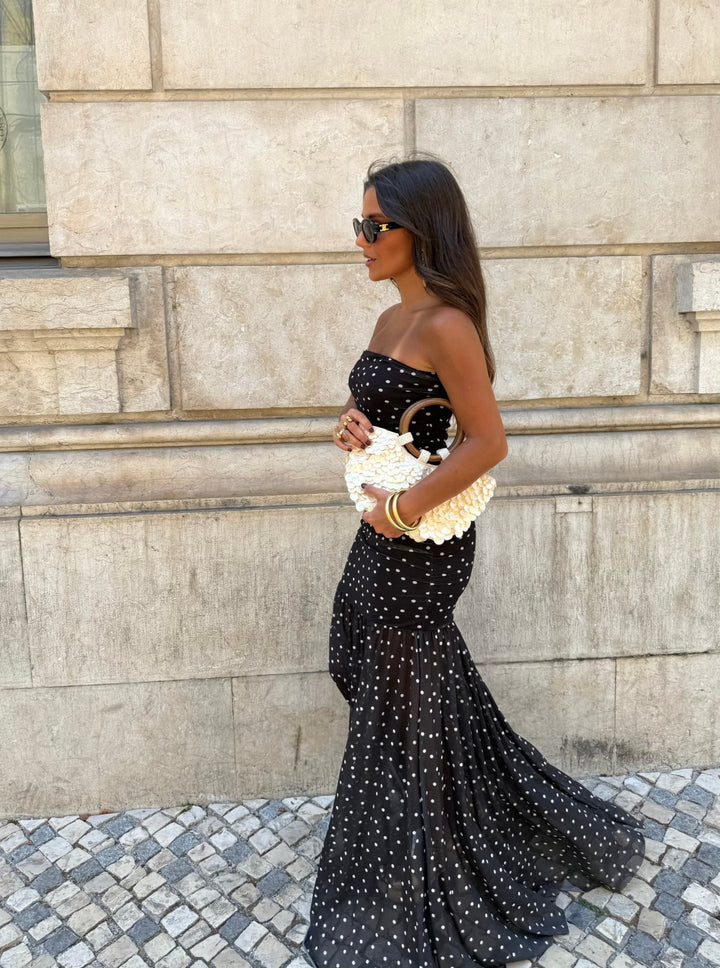 Vestido de lunares en negro