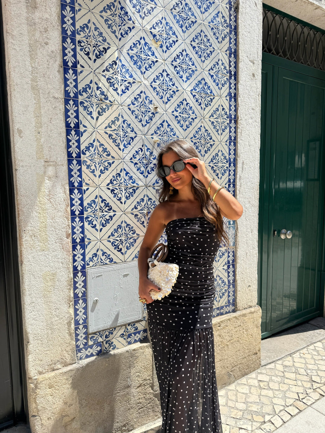 Vestido de lunares en negro