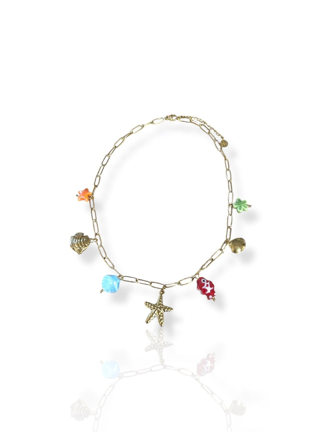Colgante abalorios estrella dorado
