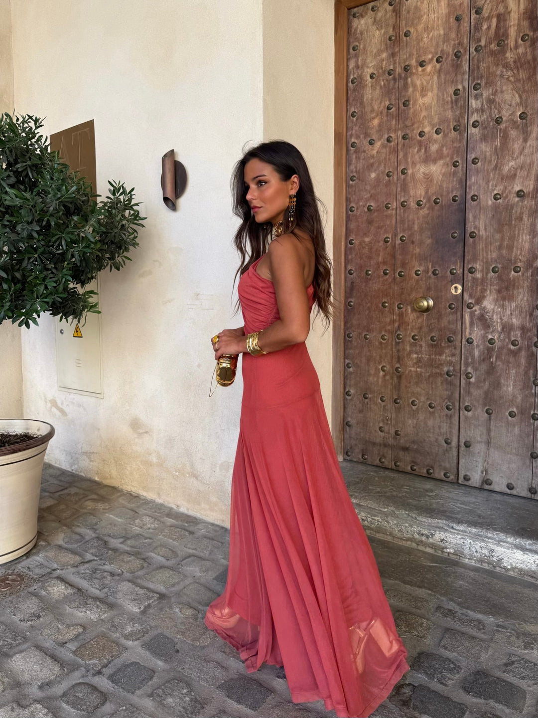 Vestido de Toledo en terracota claro