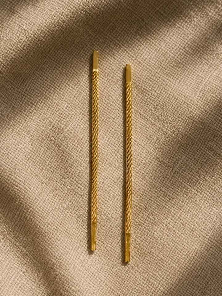 Pendientes caída cadena dorado