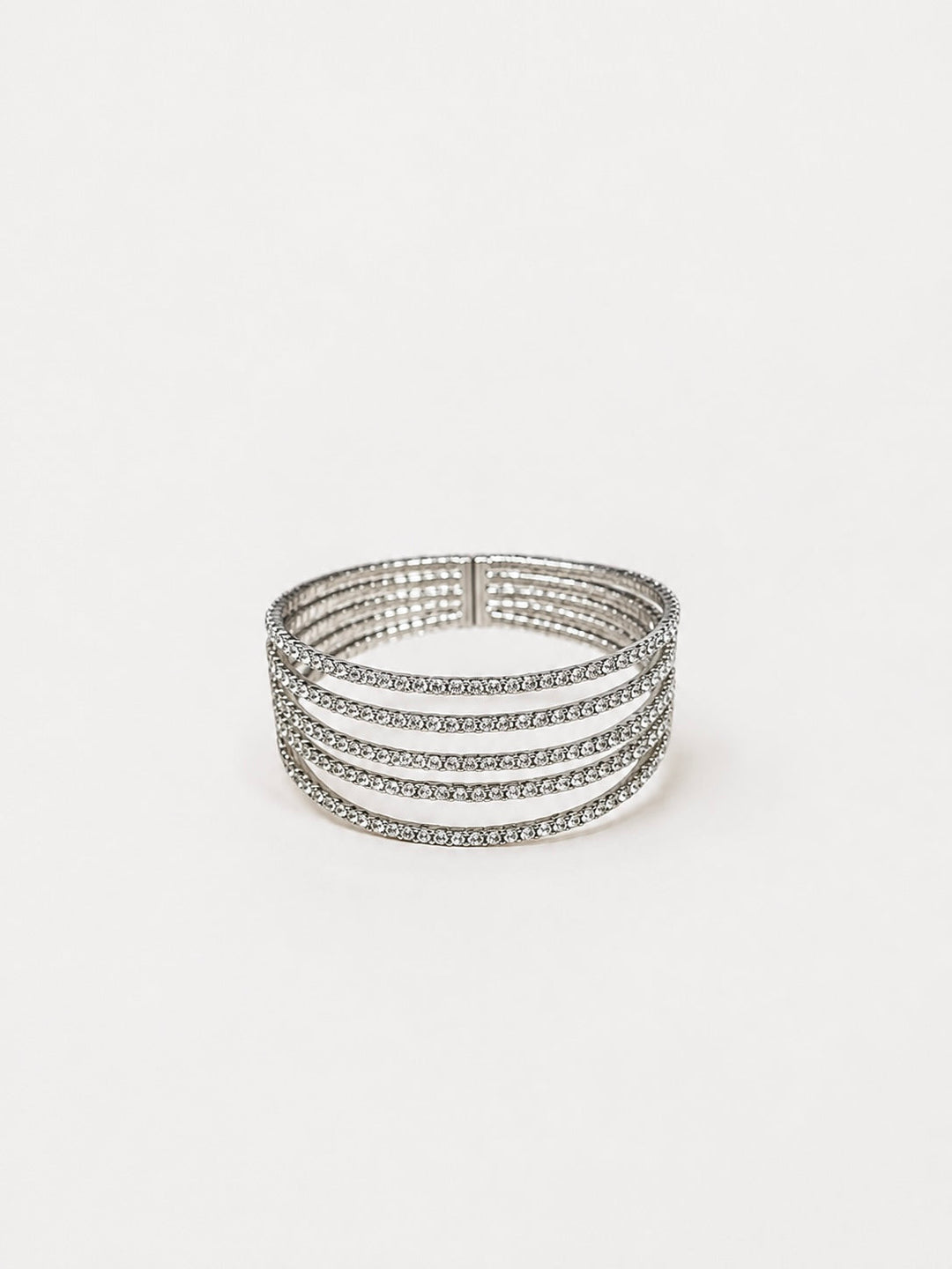Brazalete aros brillos plata
