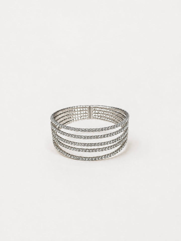 Brazalete aros brillos plata