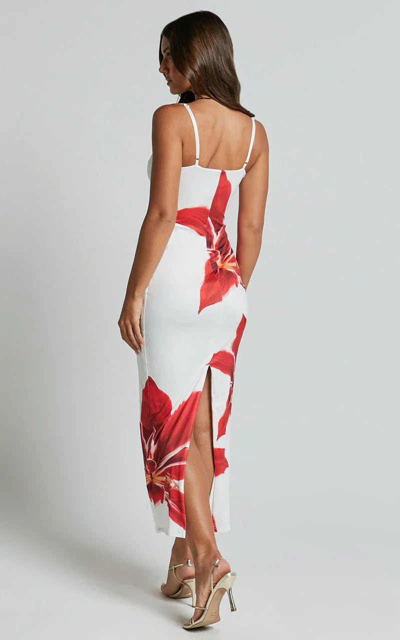 Crimson Lily | Vestido Midi Deia