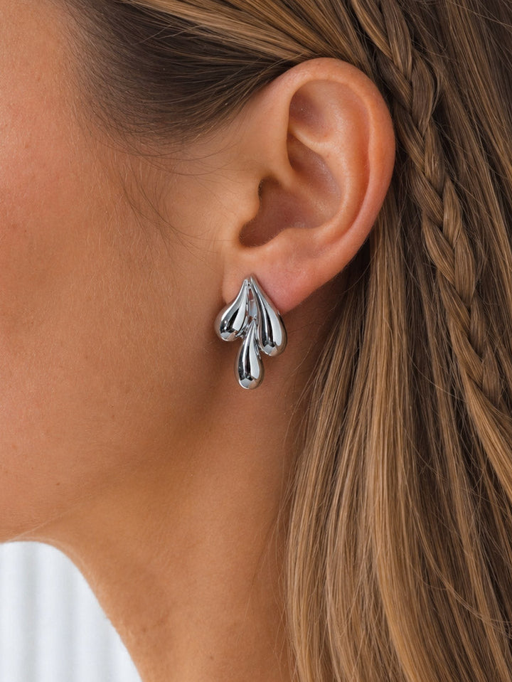 Pendientes gotas plateadas