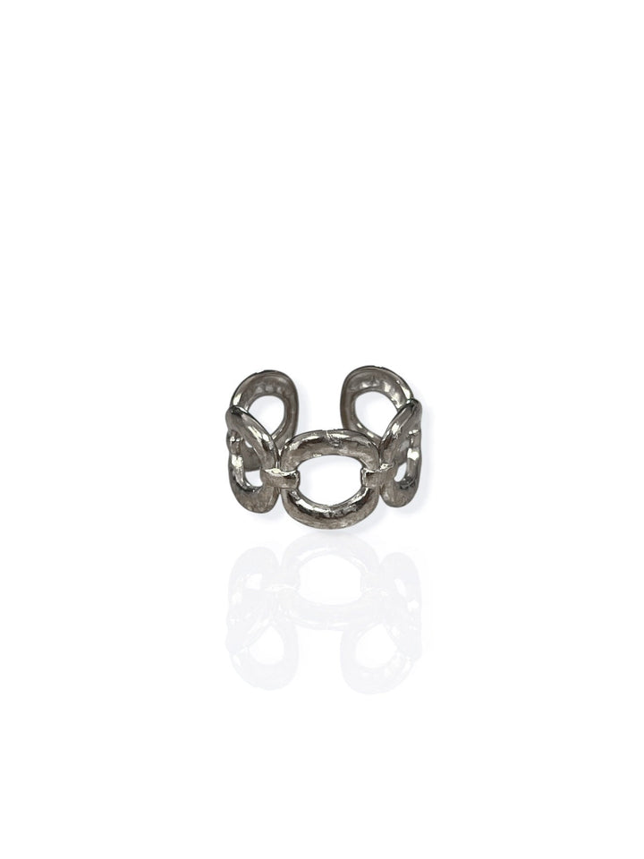 Anillo cadena entrelazada plateado