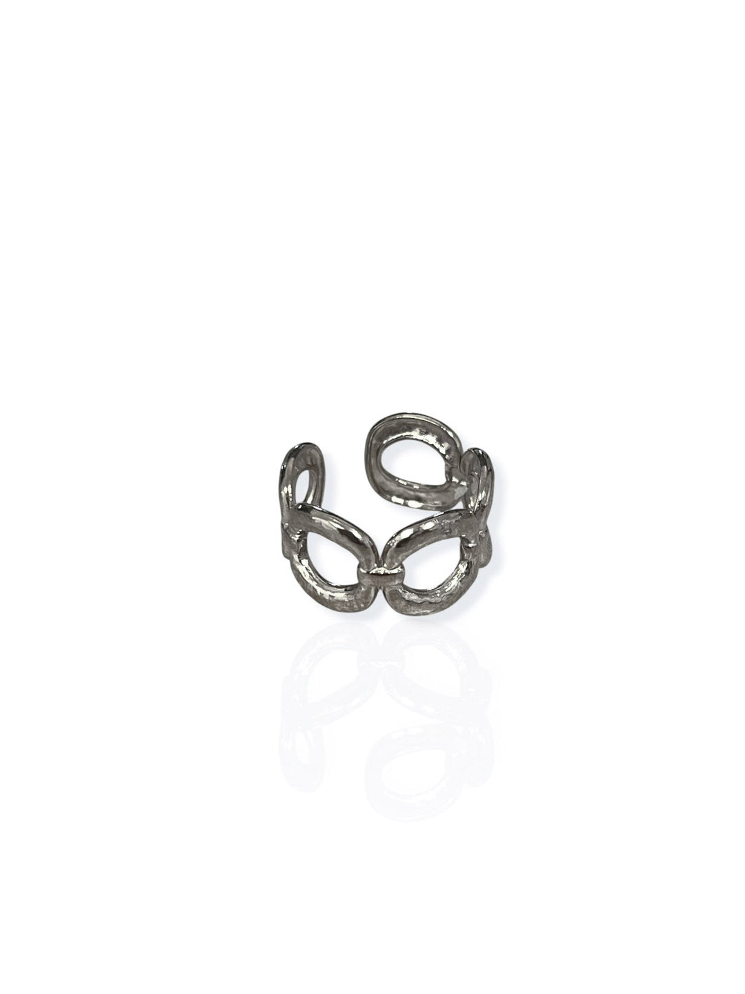 Anillo cadena entrelazada plateado