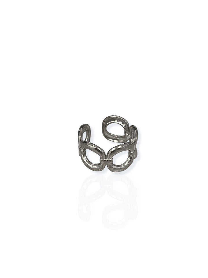 Anillo cadena entrelazada plateado
