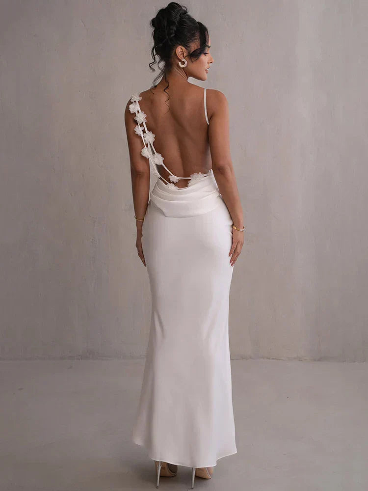 Maia | Vestido Largo Floral Sin Espalda