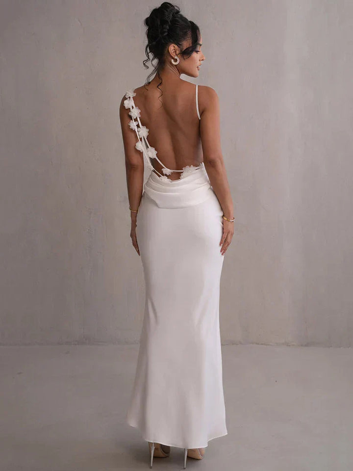 Maia | Vestido Largo Floral Sin Espalda