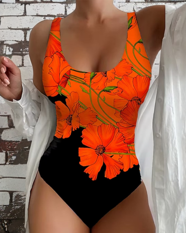 Cintia | Elegante traje de baño de una pieza con estampado floral
