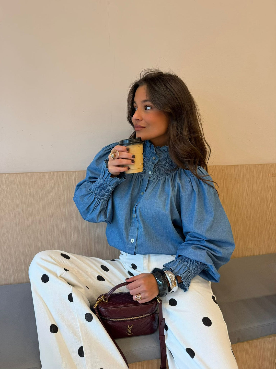 Pantalones de pierna ancha con lunares
