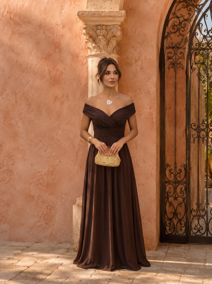 Leo | Vestido largo con cuello en V elegante