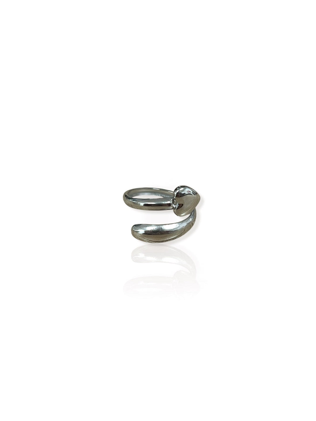 Anillo corazón entrelazada plateado
