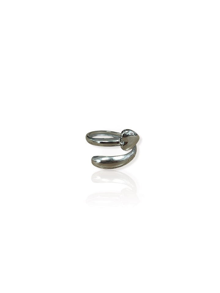 Anillo corazón entrelazada plateado