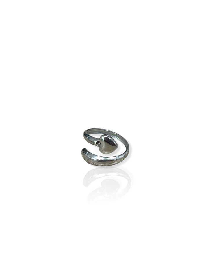 Anillo corazón entrelazada plateado