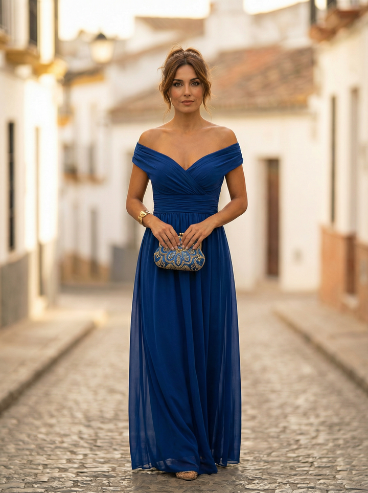 Leo | Vestido largo con cuello en V elegante