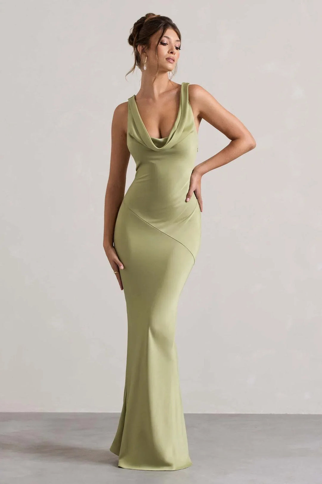 Célestine Vestido Largo — Verde Oliva