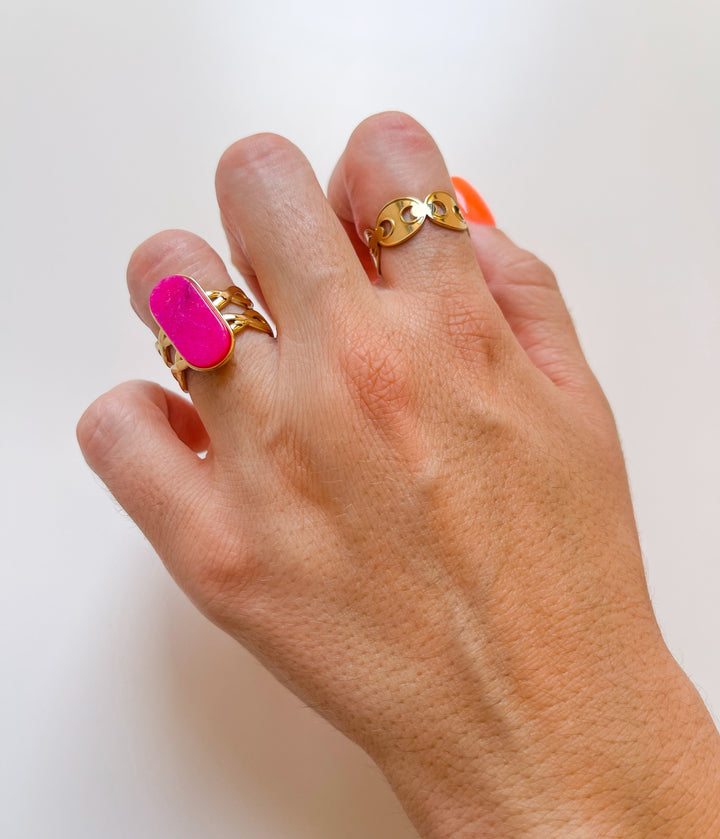 Anillo cadena dorado