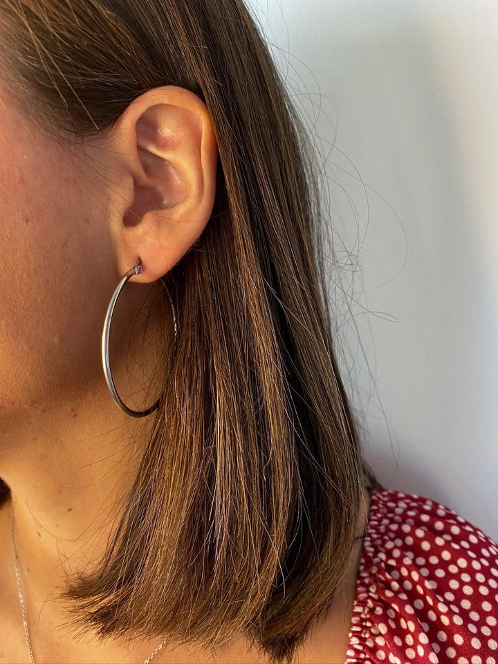 Pendientes aros plateados
