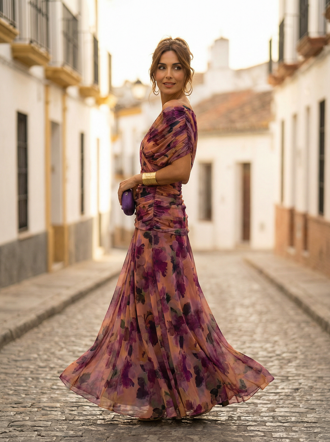 Leo | Vestido largo con cuello en V elegante
