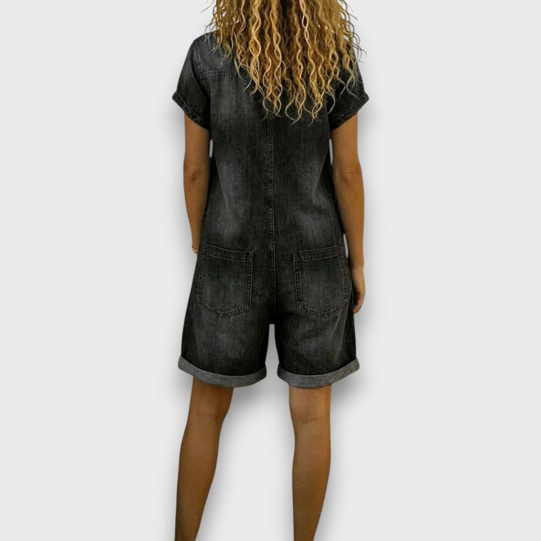 Joan | Mono corto vintage con aspecto denim