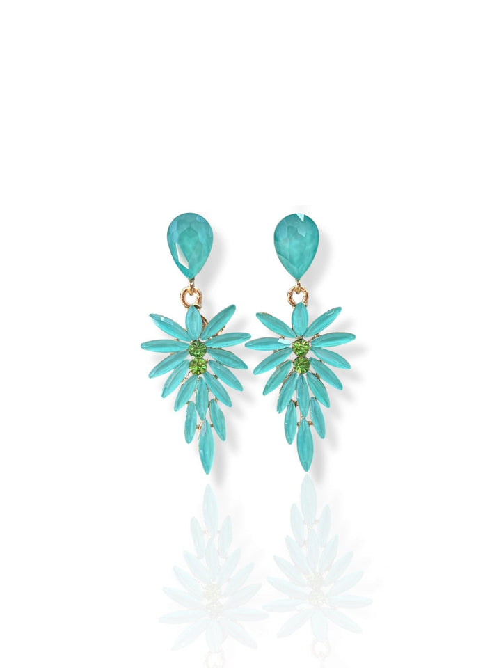 Pendientes hoja brillantes menta