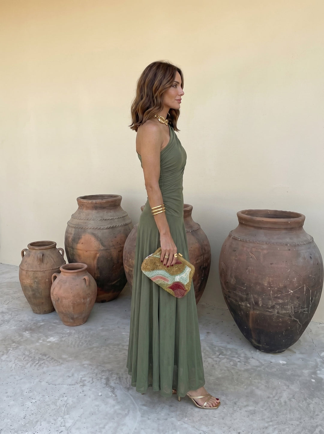 Irene / Vestido elegante sin tirantes de malla