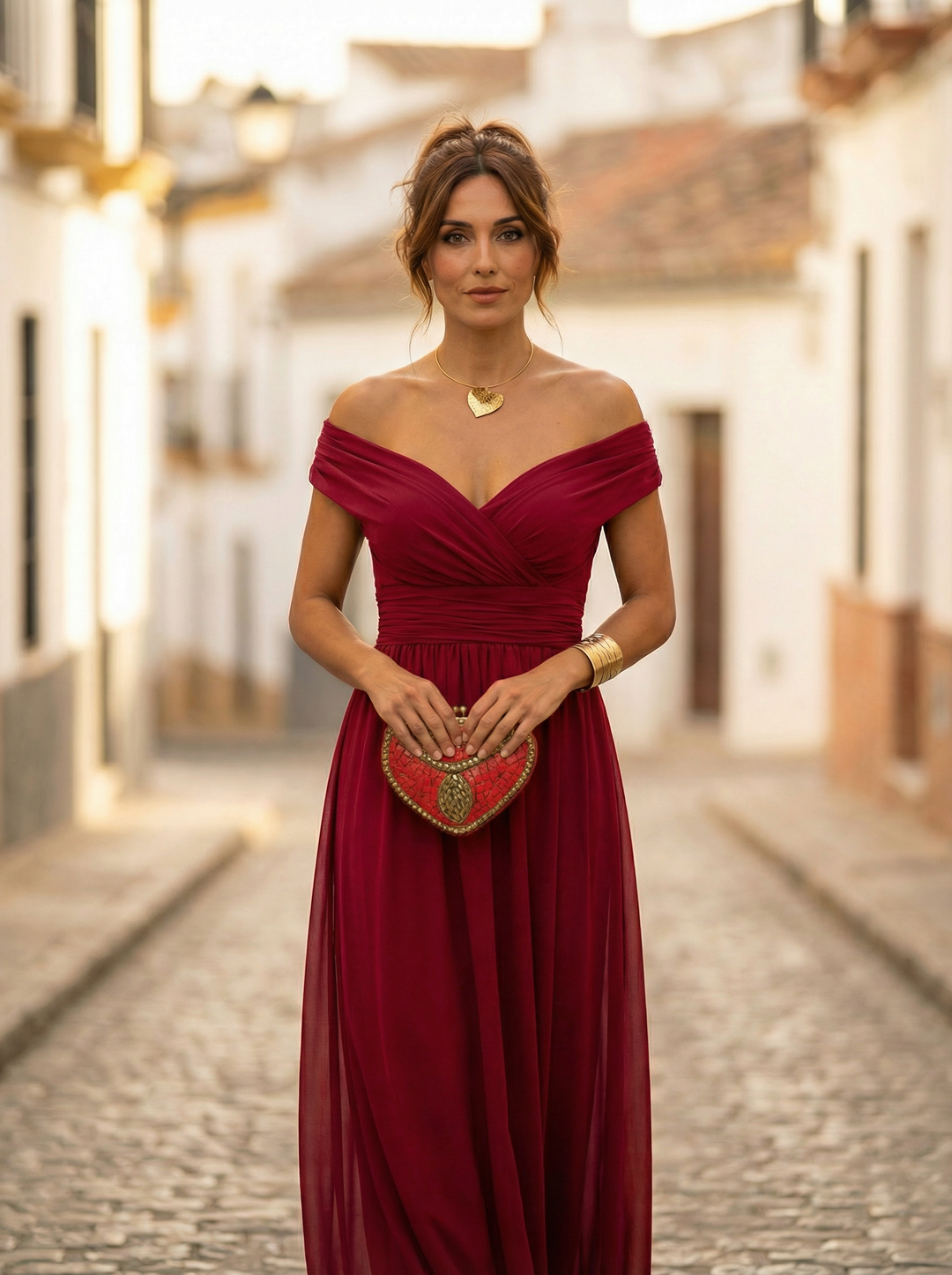 Leo | Vestido largo con cuello en V elegante