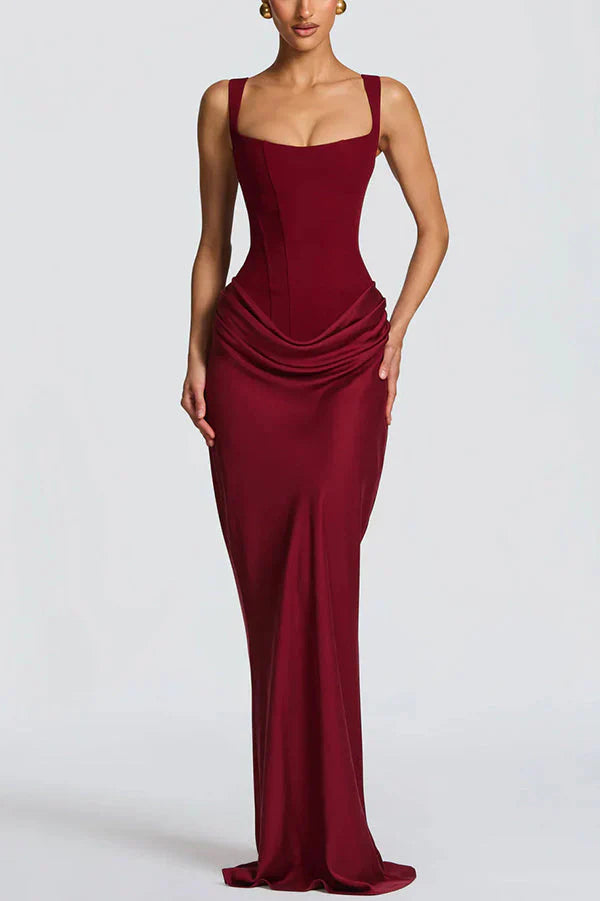 Leonor | Vestido maxi de escote cuadrado