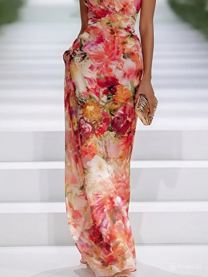 Isabella · Vestido largo halter floral