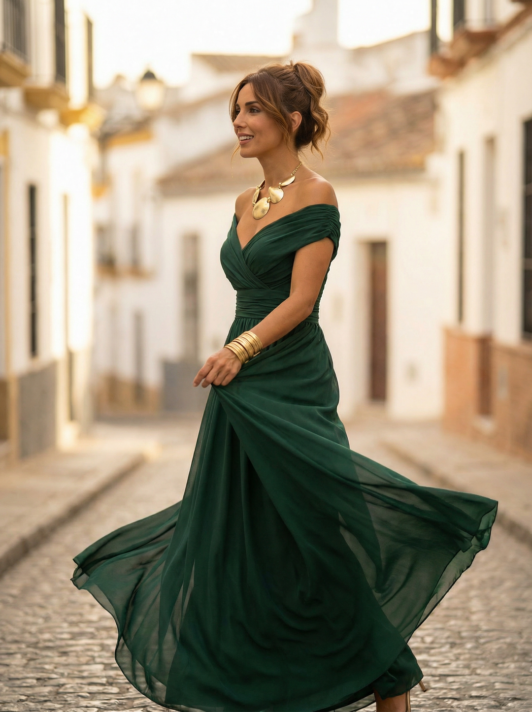 Leo | Vestido largo con cuello en V elegante
