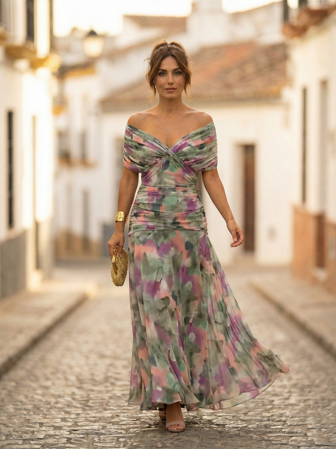 Leo | Vestido largo con cuello en V elegante