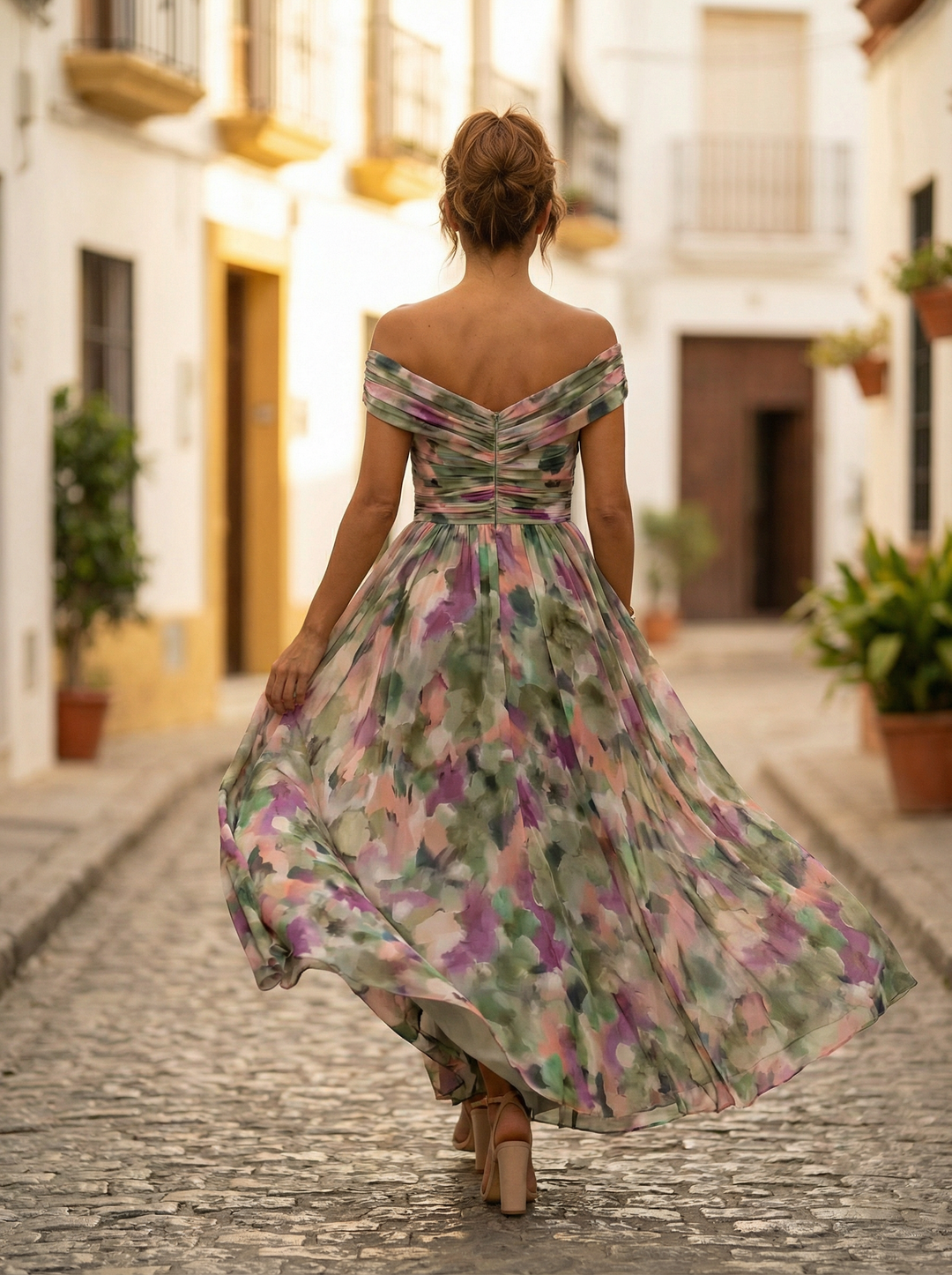 Leo | Vestido largo con cuello en V elegante