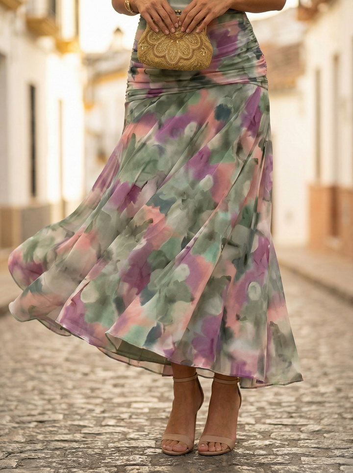 Leo | Vestido largo con cuello en V elegante