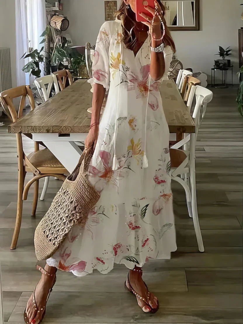 Diana | Vestido Boho Con Cobertura Para El Abdomen